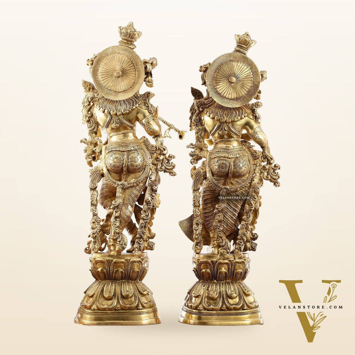 Brass Radha Krishna Idols 29 inch