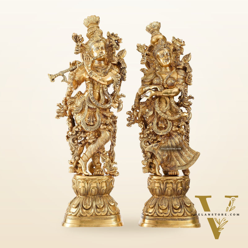 Brass Radha Krishna Idols 29 inch