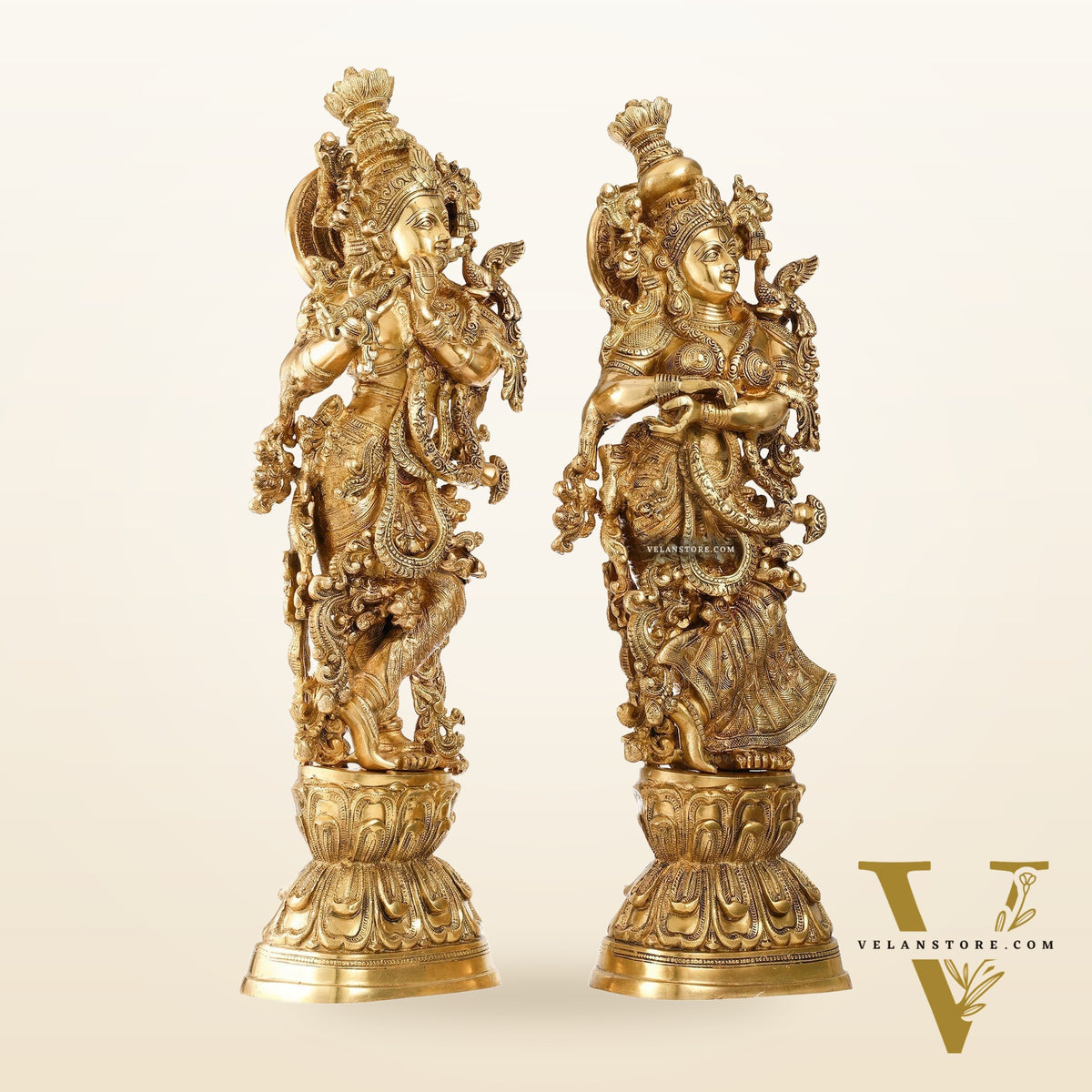 Brass Radha Krishna Idols 29 inch