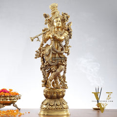 Brass Radha Krishna Idols 29 inch