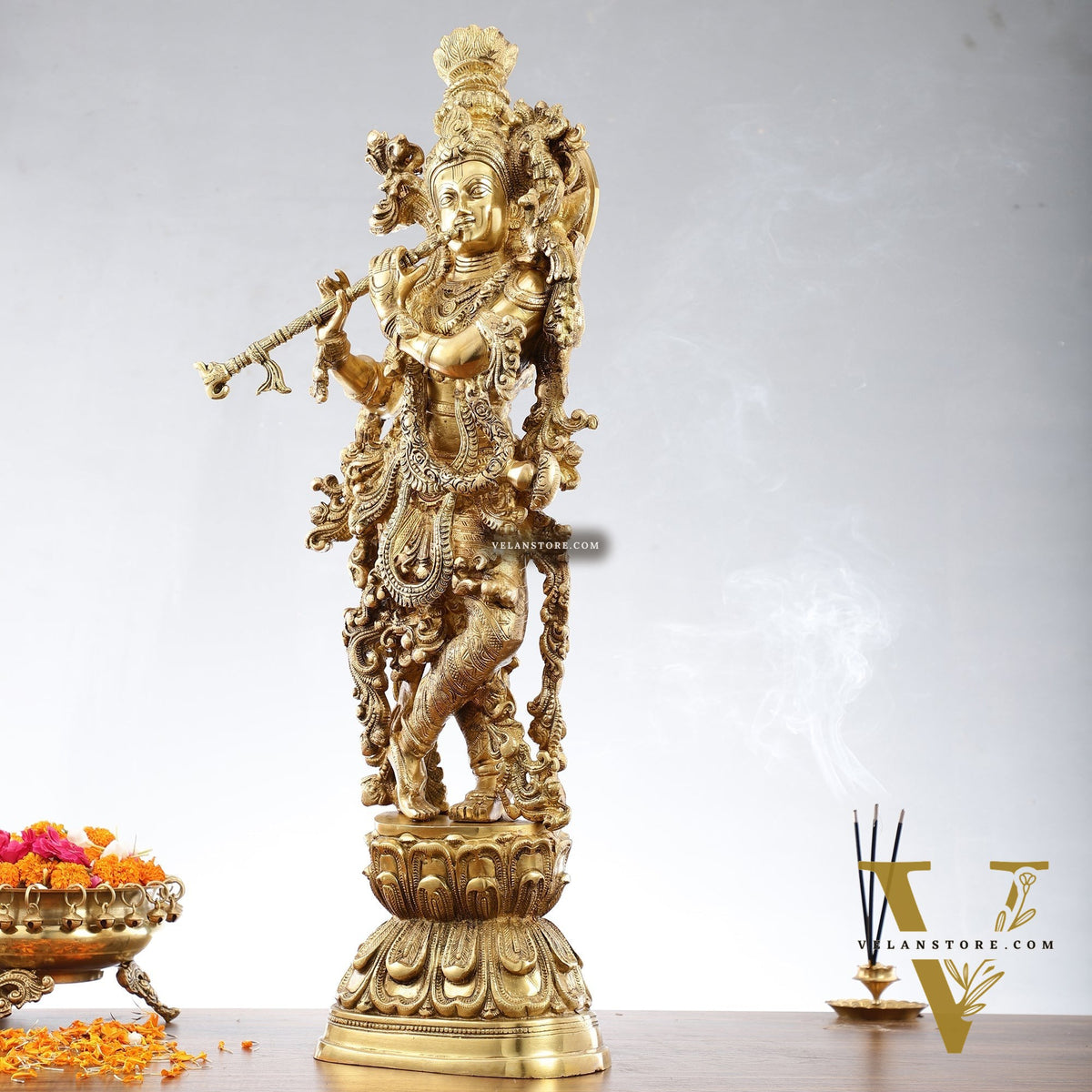 Brass Radha Krishna Idols 29 inch