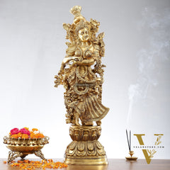 Brass Radha Krishna Idols 29 inch