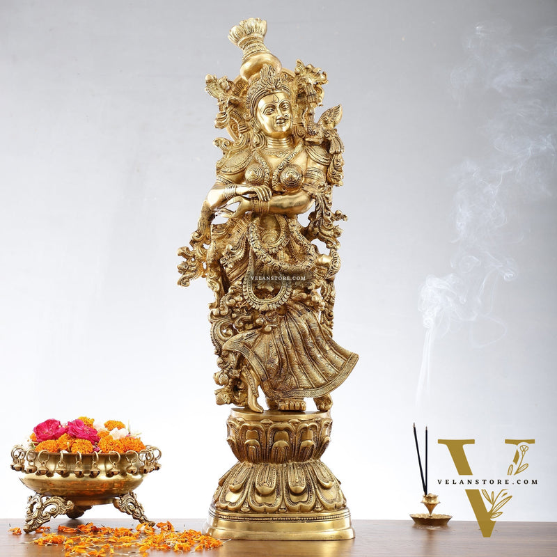 Brass Radha Krishna Idols 29 inch