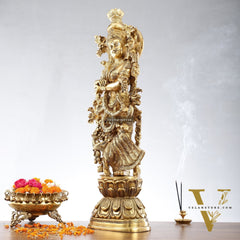 Brass Radha Krishna Idols 29 inch