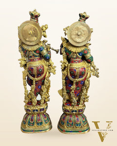 Brass Radha Krishna Idols 29 inch