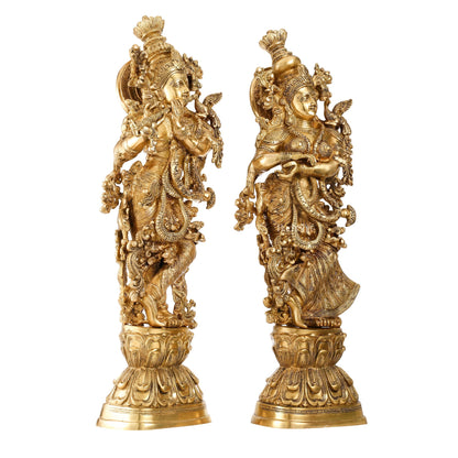 Brass Radha Krishna Idols 29 inch