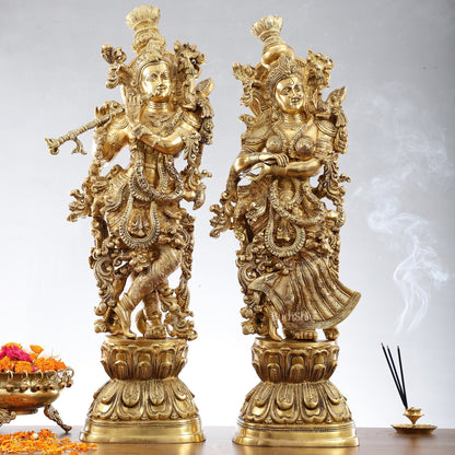 Brass Radha Krishna Idols 29 inch