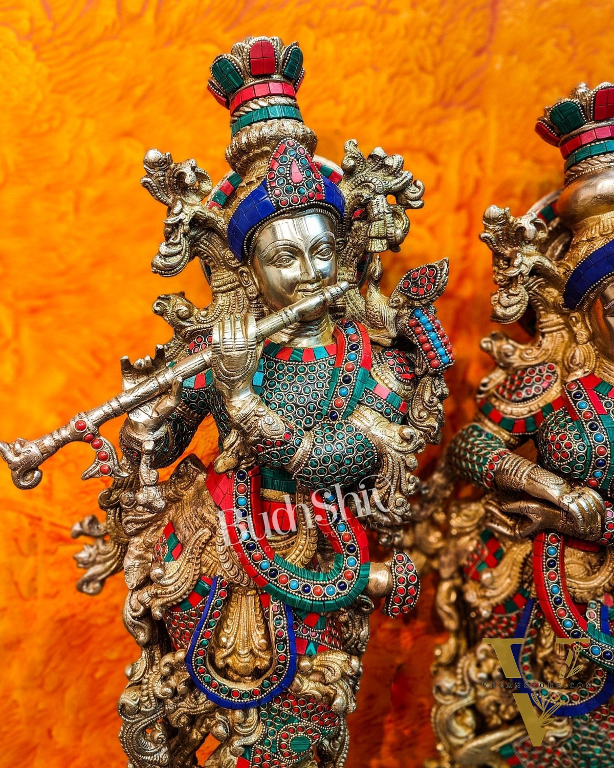 Brass Radha Krishna Idols large 30 inch statues