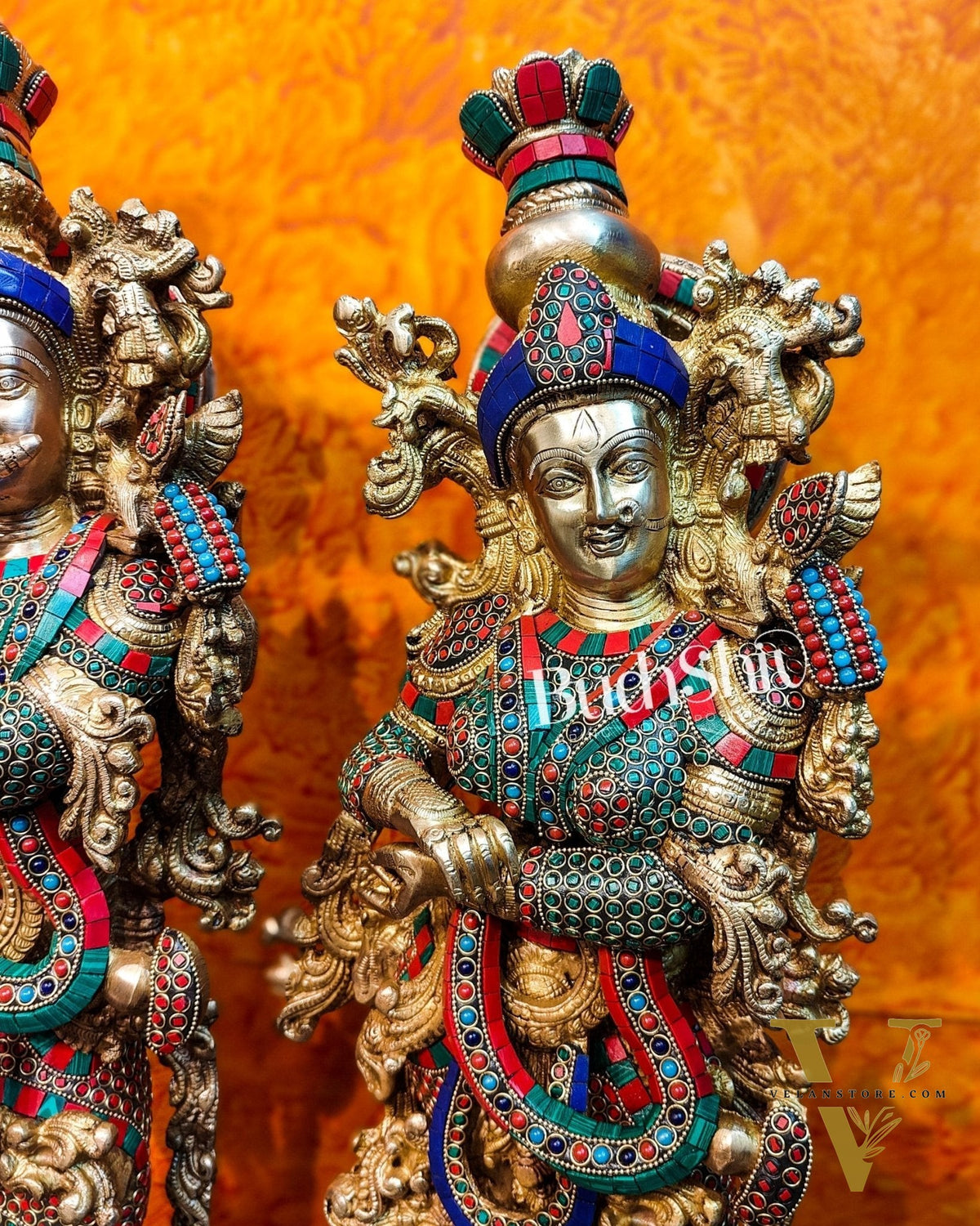 Brass Radha Krishna Idols large 30 inch statues