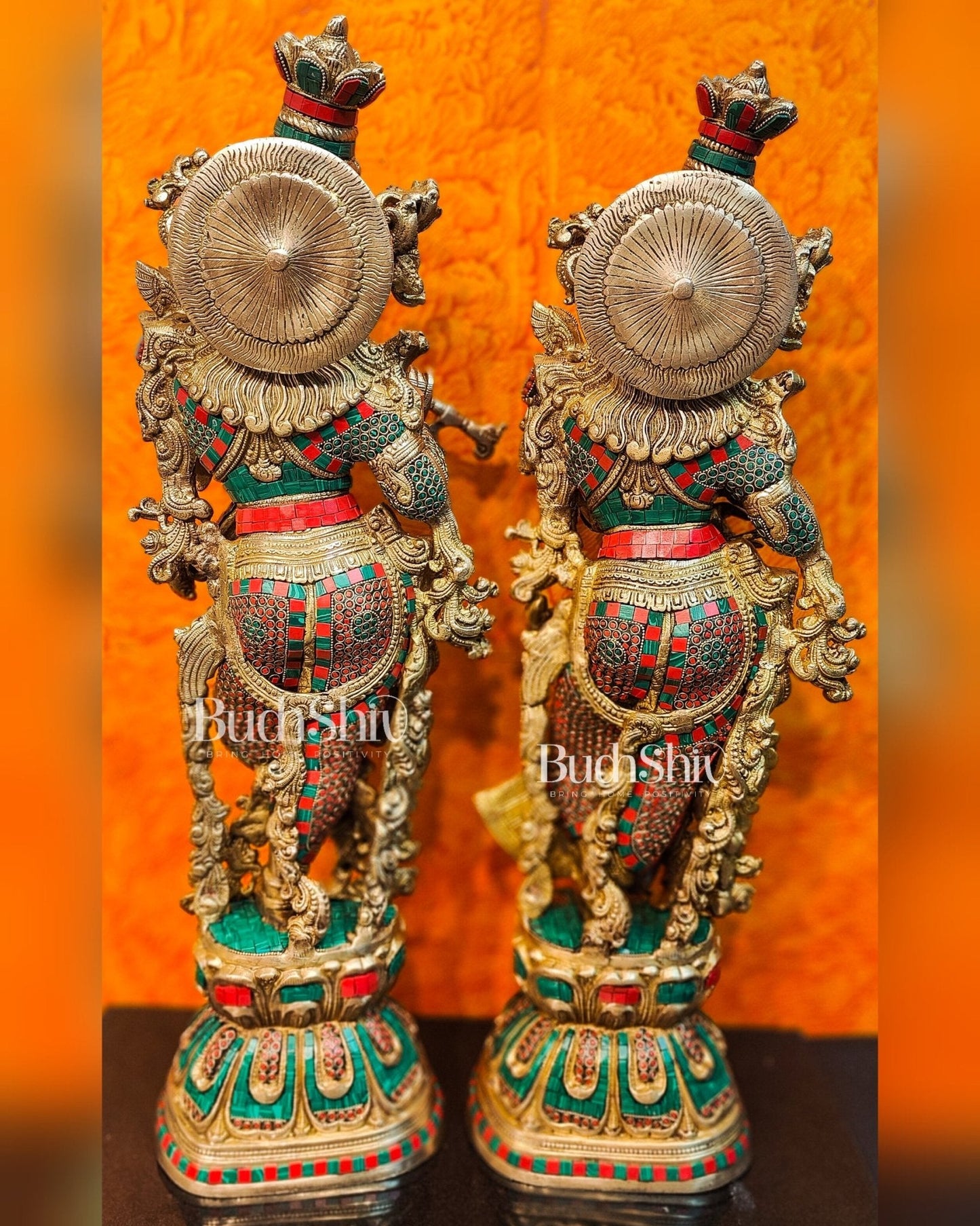 Brass Radha Krishna Idols large 30 inch statues