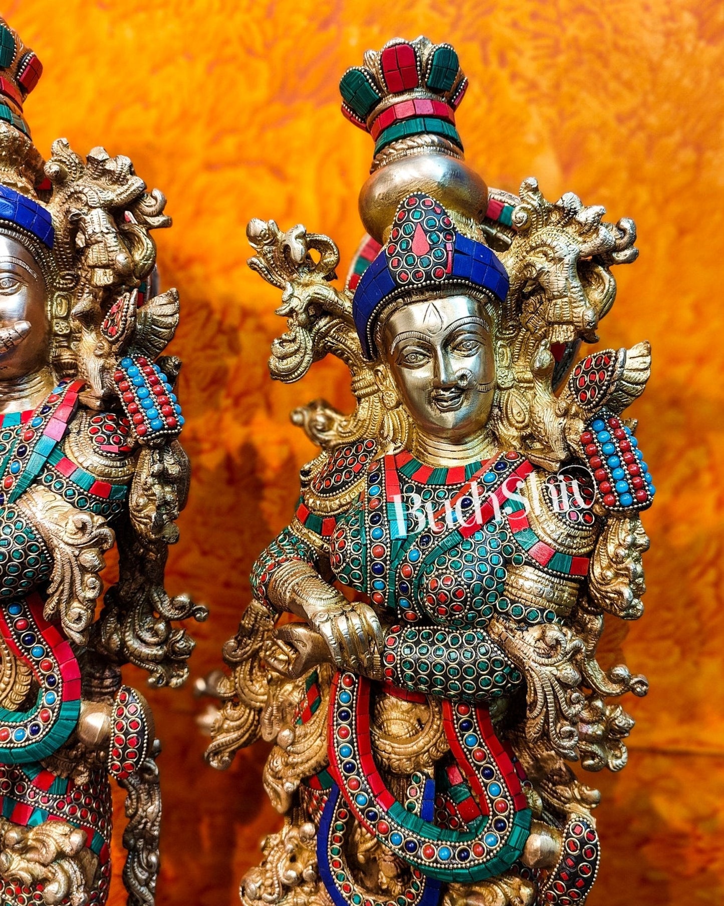 Brass Radha Krishna Idols large 30 inch statues
