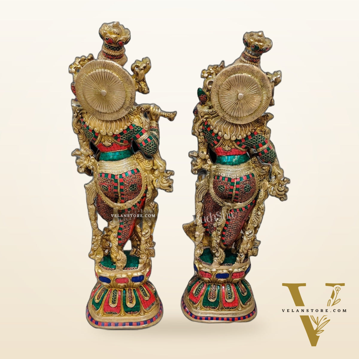 Brass Radha Krishna Idols large 30 inch