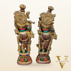 Brass Radha Krishna Idols large 30 inch