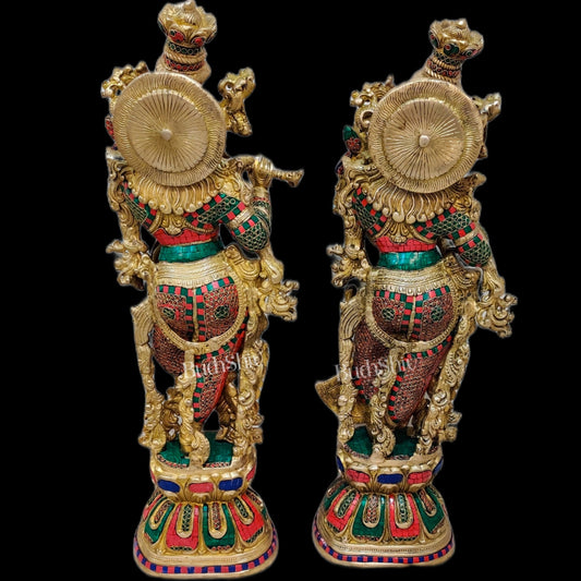 Brass Radha Krishna Idols large 30 inch