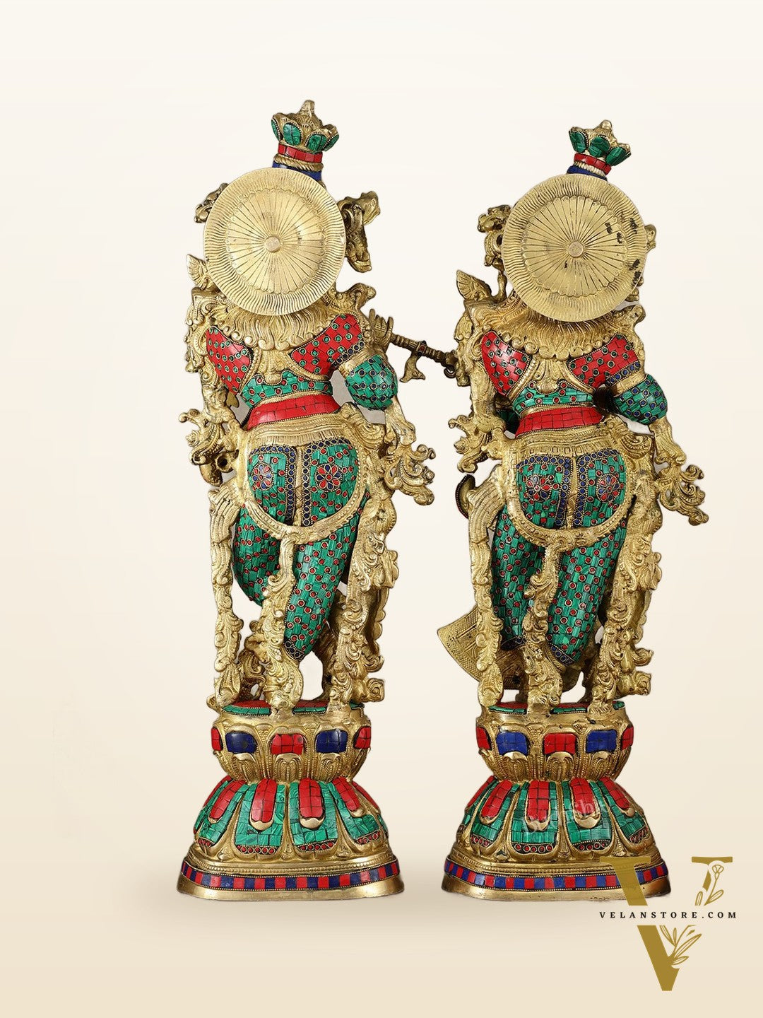 Brass Radha krishna Idols pair set 30"