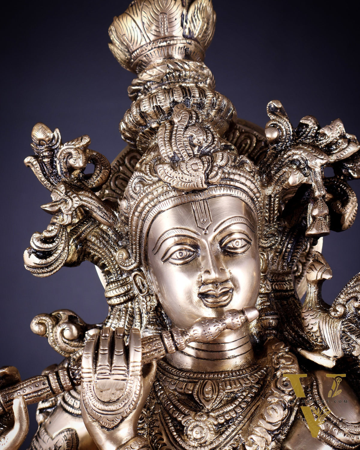 Brass Radha Krishna statue pair  - 27 Inches