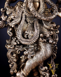 Brass Radha Krishna statue pair  - 27 Inches
