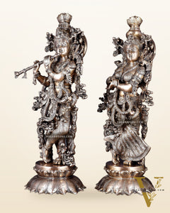 Brass Radha Krishna statue pair  - 27 Inches