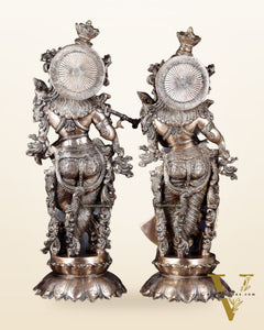 Brass Radha Krishna statue pair  - 27 Inches