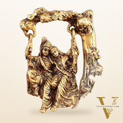 Brass Radha Krishna Swing Idol - 7" Height