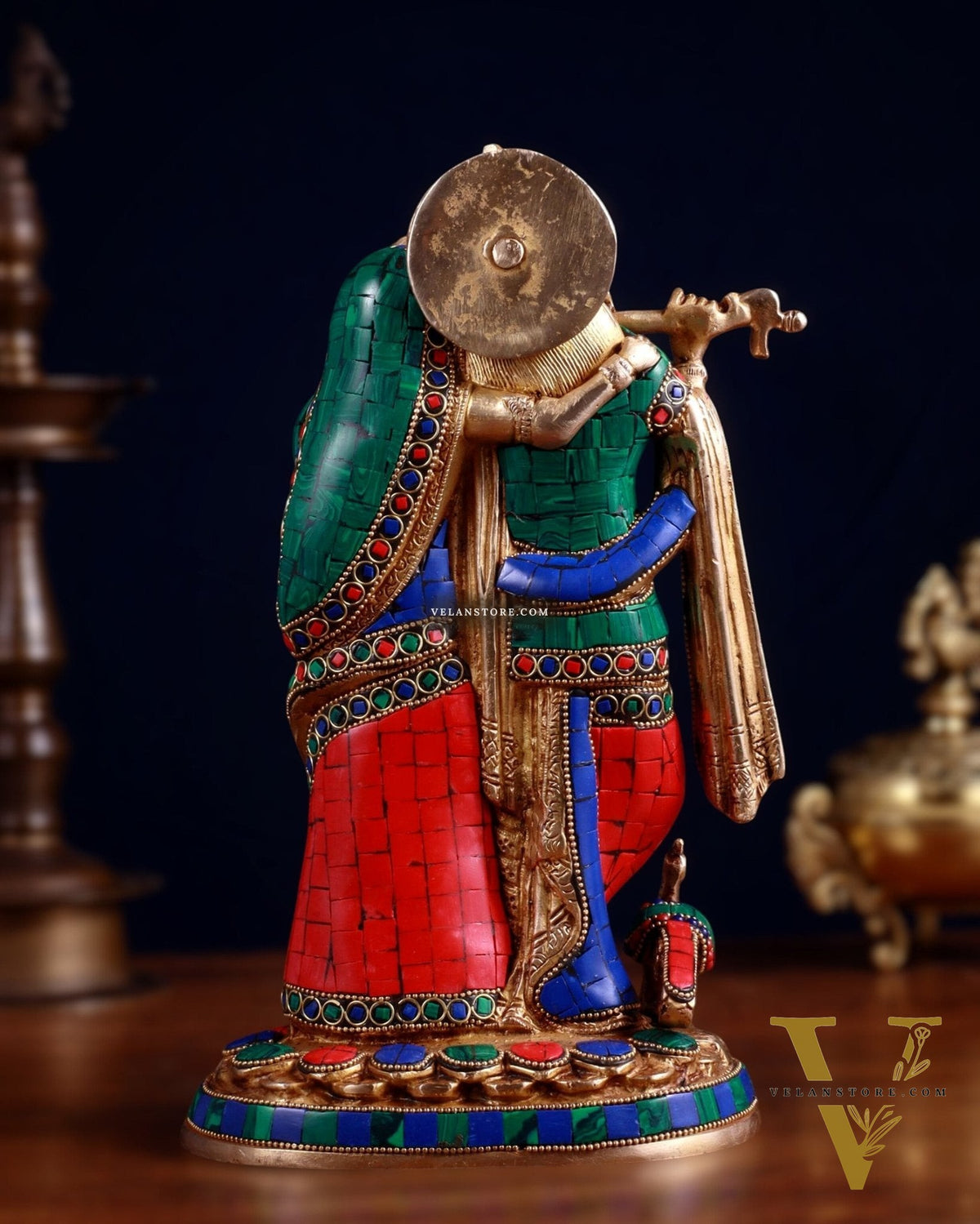 Brass Radha Krishna together Idol 12 INCH