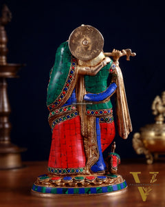 Brass Radha Krishna together Idol 12 INCH