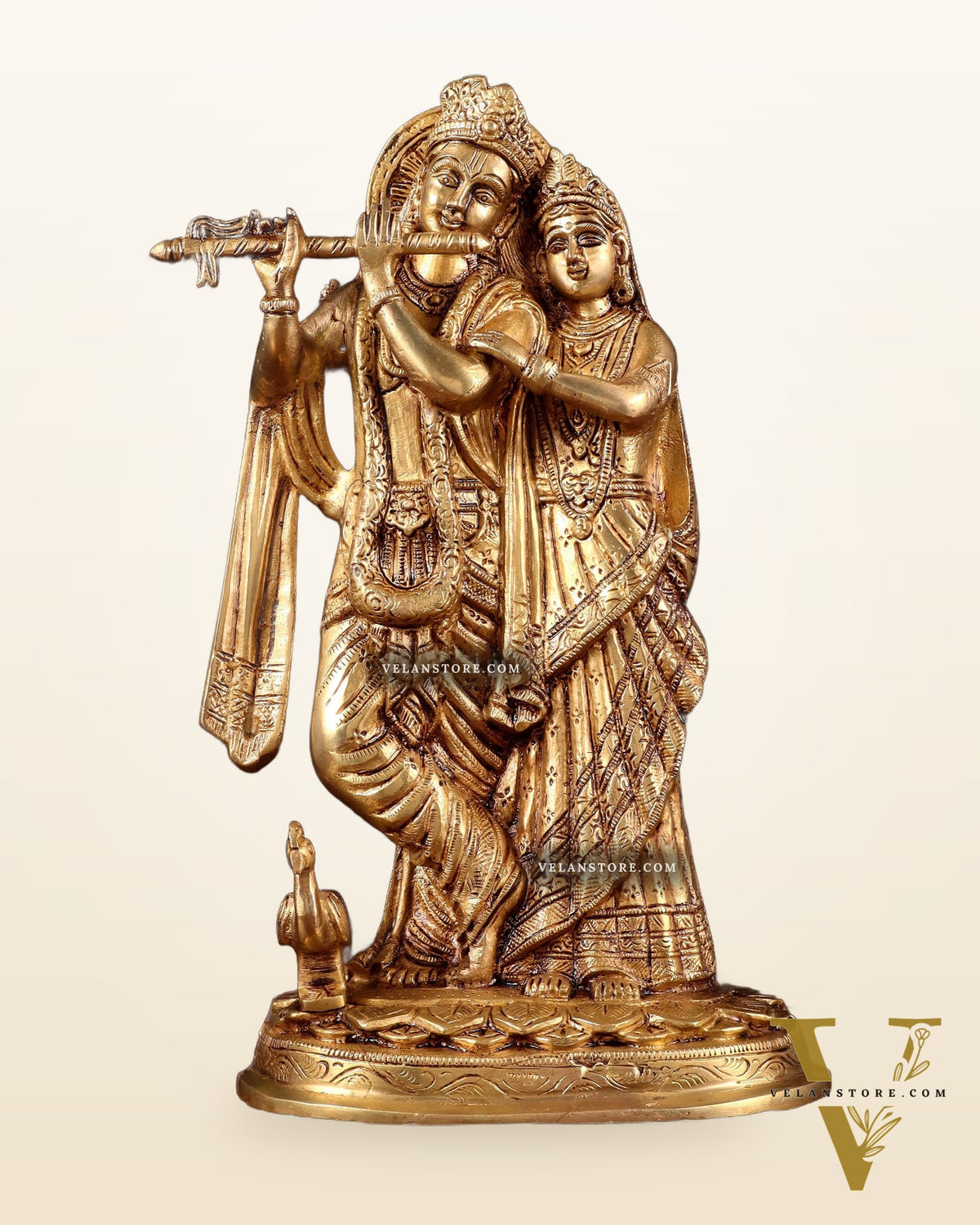 Brass Radha Krishna together Idol 12 inch