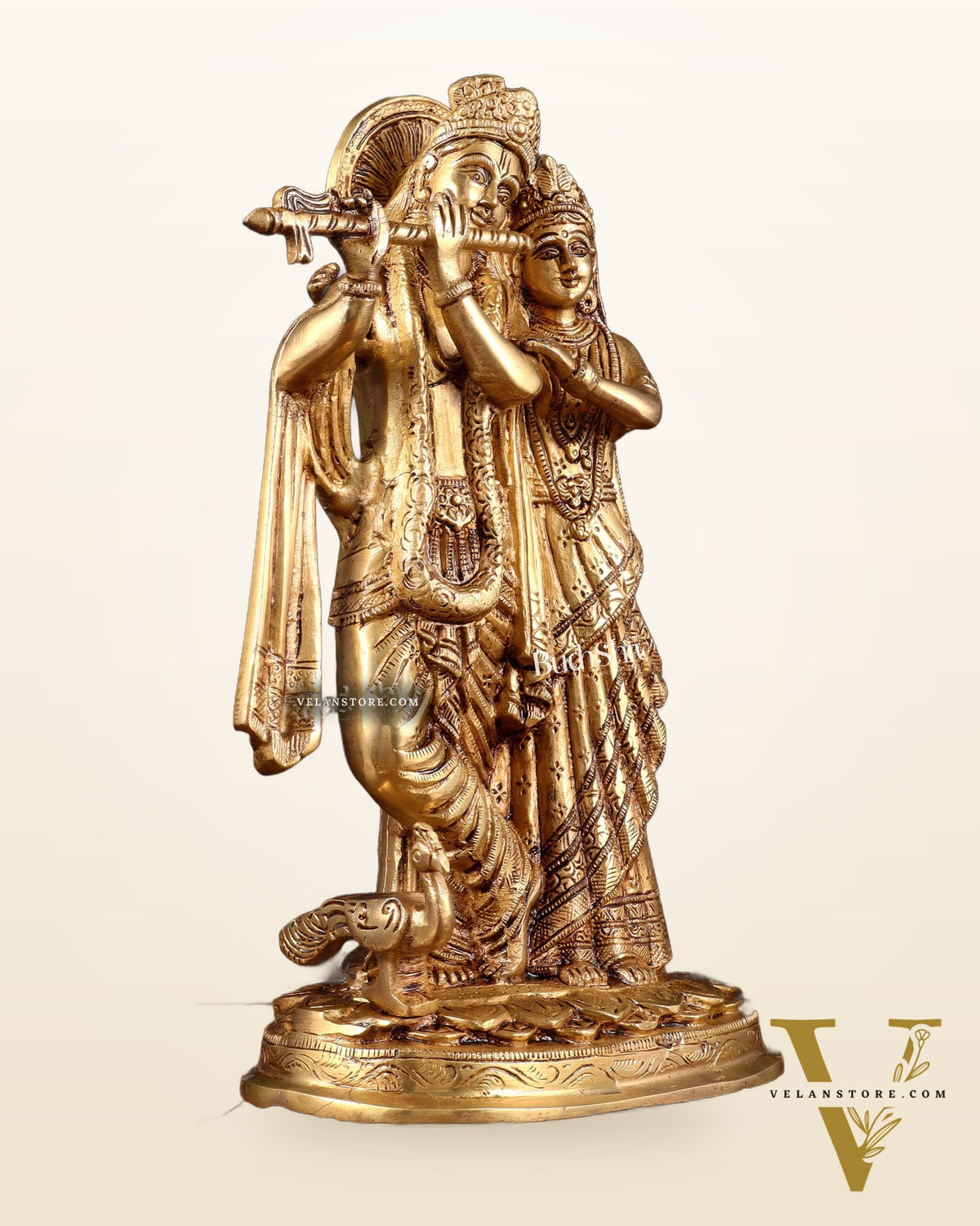 Brass Radha Krishna together Idol 12 inch