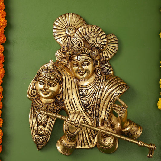 Brass Radha Krishna Wall hanging 13 inch