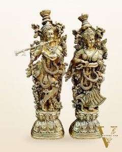 Brass Radhakrishna Idol 30 inch