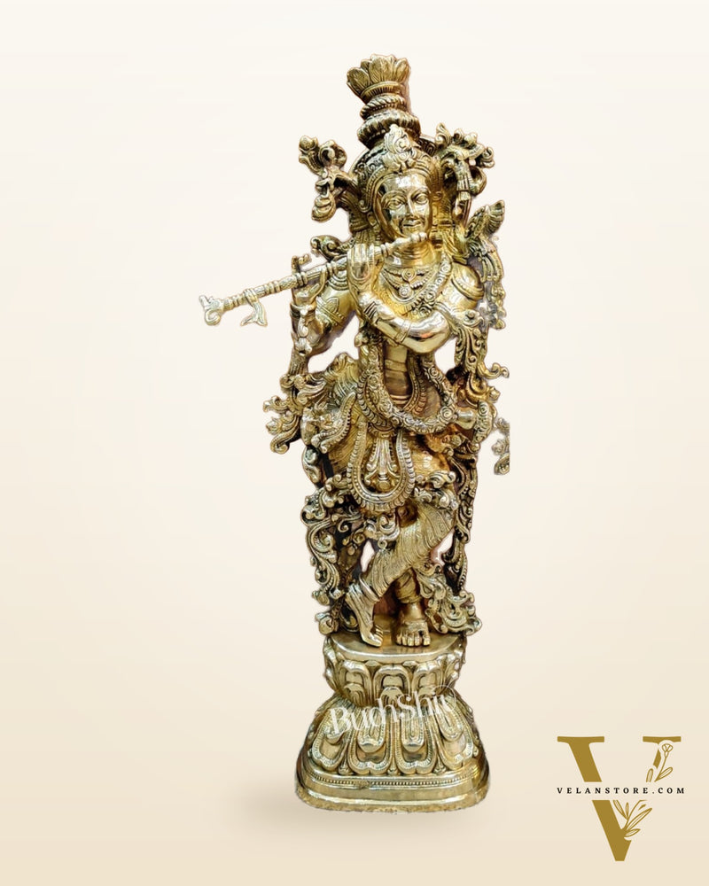 Brass Radhakrishna Idol 30 inch