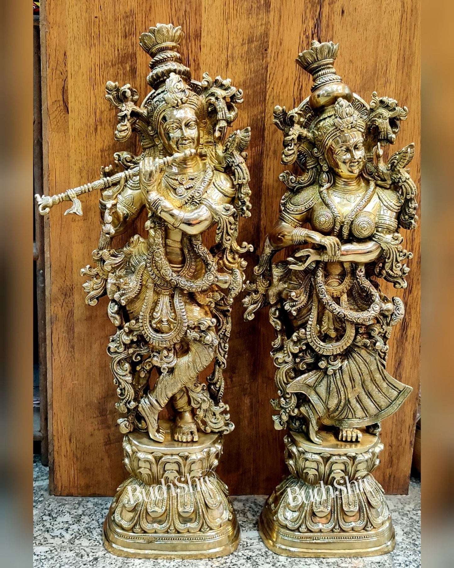 Brass Radhakrishna Idol 30 inch