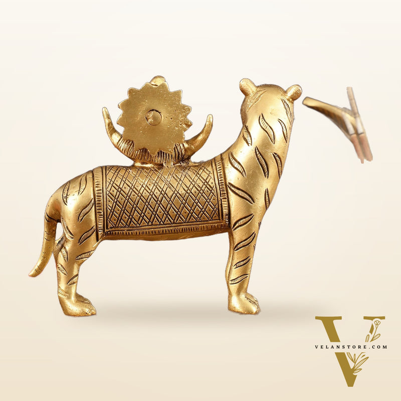 Brass Rahu Graha Bhayanka Idol (North Node of the Moon) for Pooja & Vastu - 5 Inch