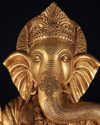 Brass Ganesha large Statue 25"