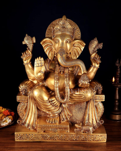 Brass Ganesha large Statue 25"