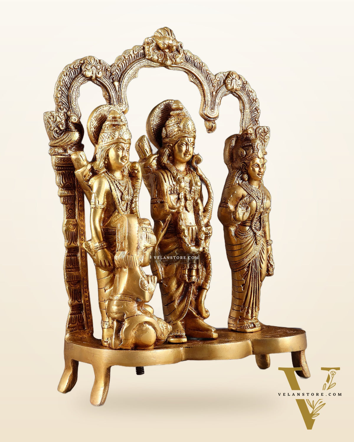 Brass Ram Darbar idol 11 Inch enhanced carvings