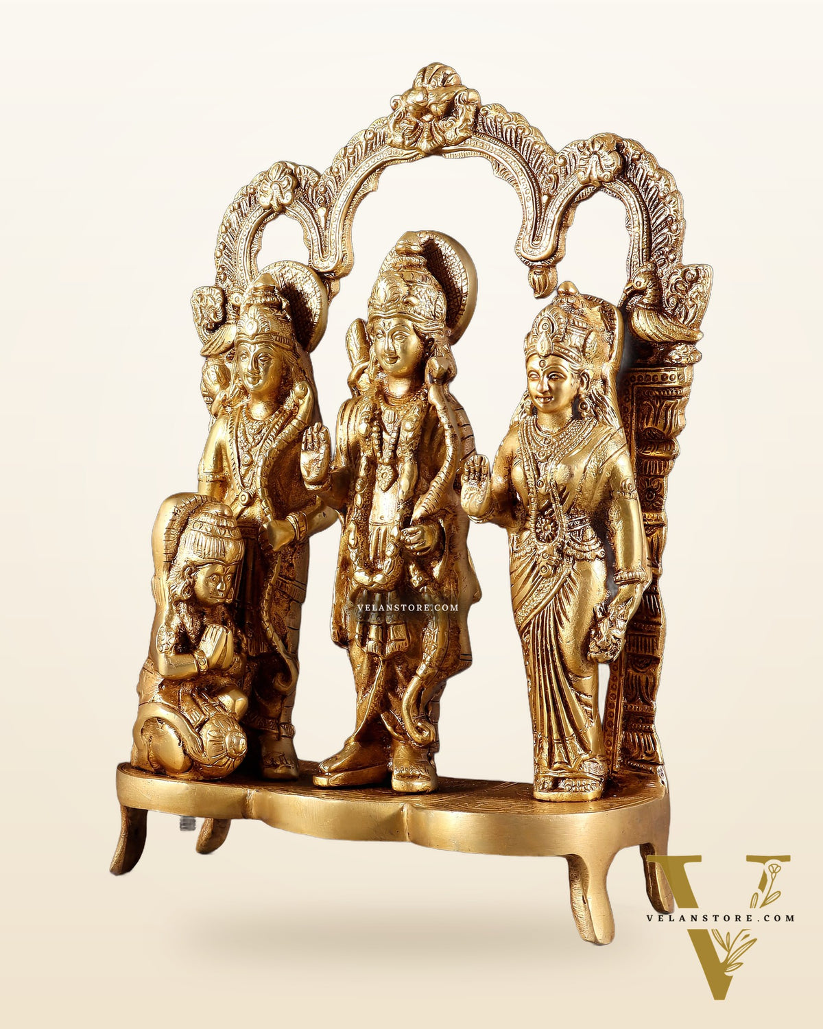 Brass Ram Darbar idol 11 Inch enhanced carvings