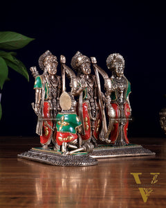 Brass Ram Darbar Idol - 6.5" Tall with meenakari