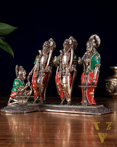 Brass Ram Darbar Idol - 6.5" Tall with meenakari