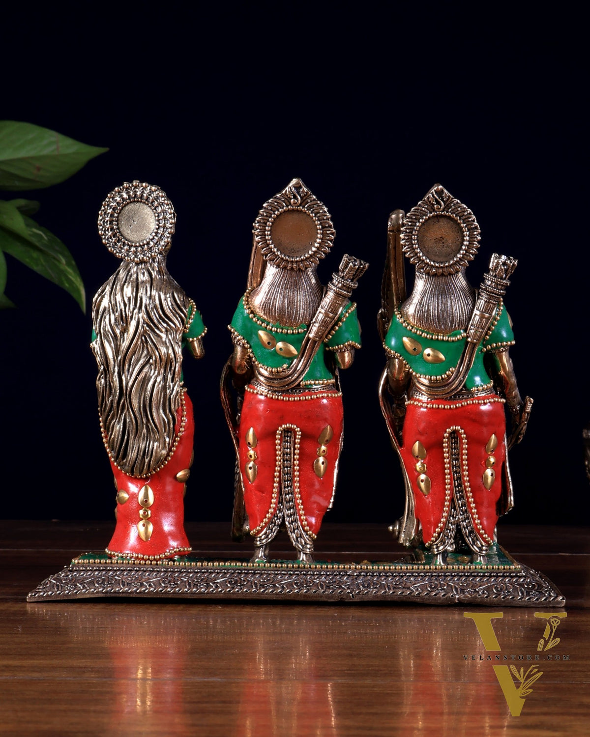 Brass Ram Darbar Idol - 6.5" Tall with meenakari
