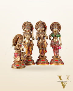 Brass Ram Darbar idols 12.5" with laakh meenakari