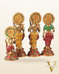 Brass Ram Darbar idols 12.5" with laakh meenakari