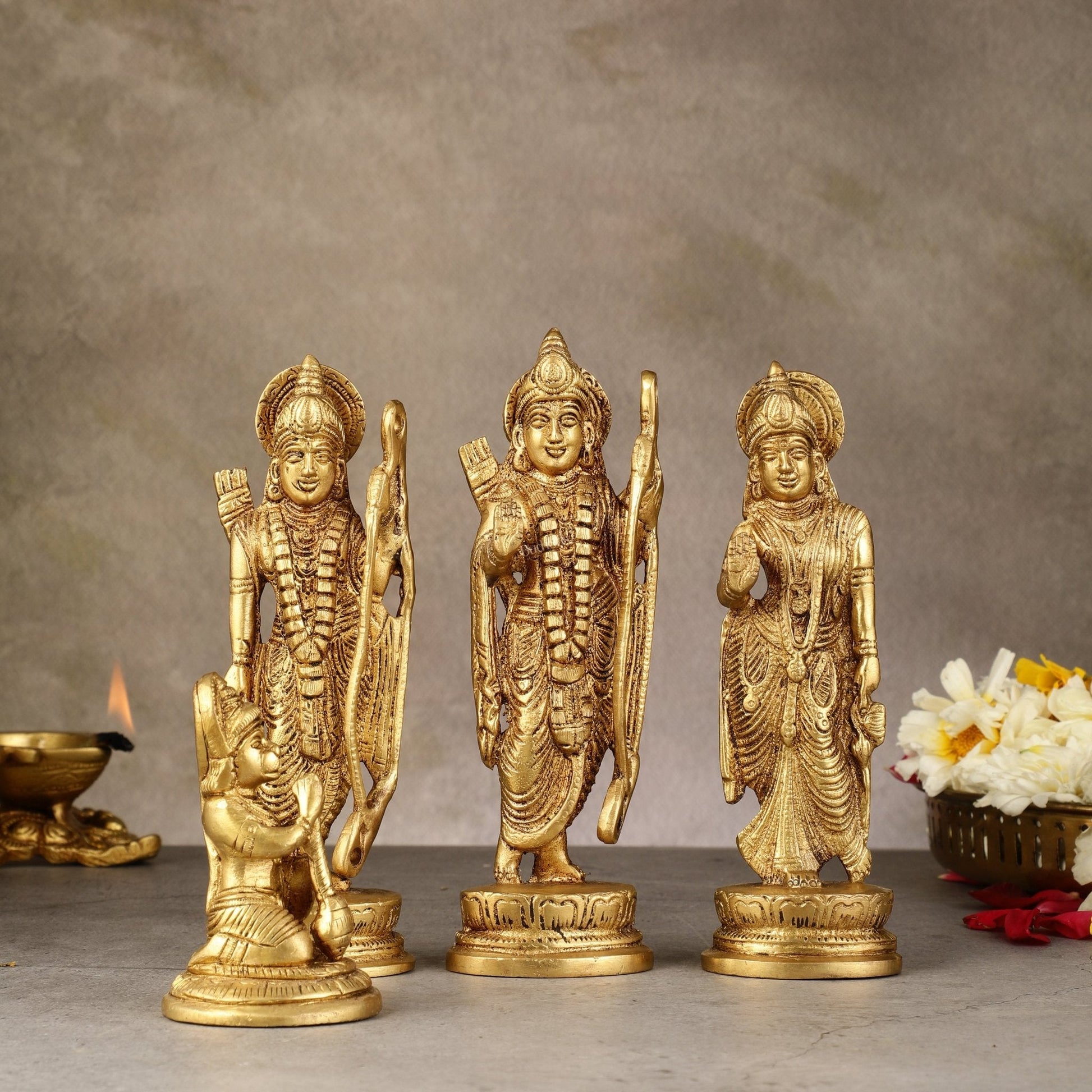 Brass Ram Darbar Idols - 6 Inch