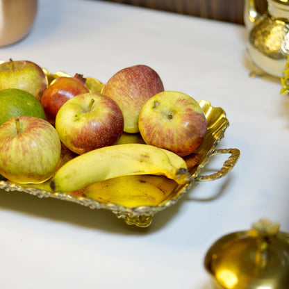 Brass Rectangular Fruit Serving Tray