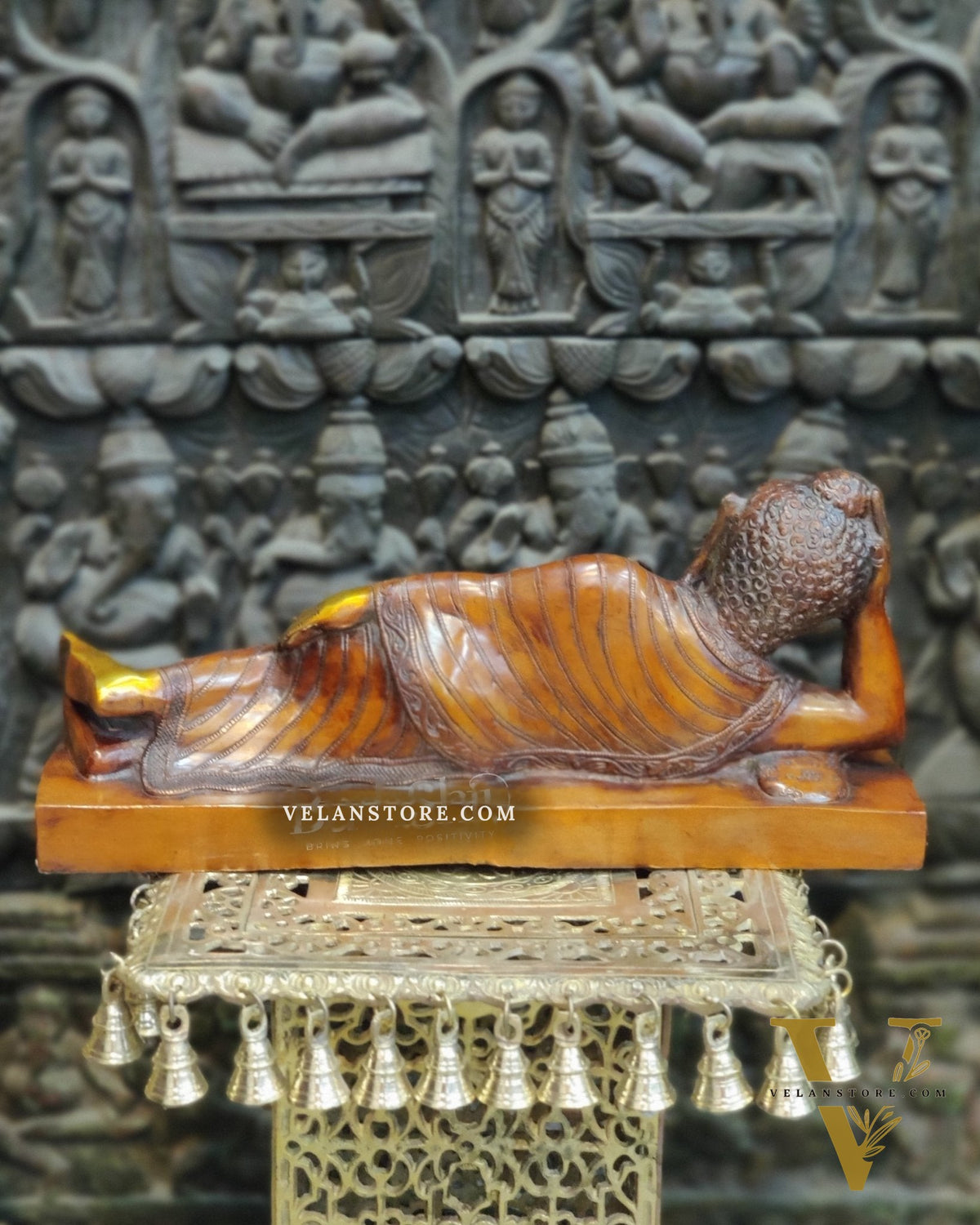 Brass Resting Buddha/ Brass Sleeping buddha 20"