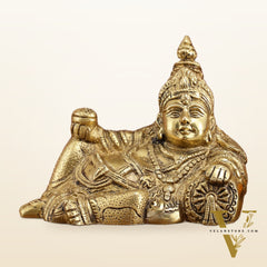 Brass Resting Kuber Idol 6 inch