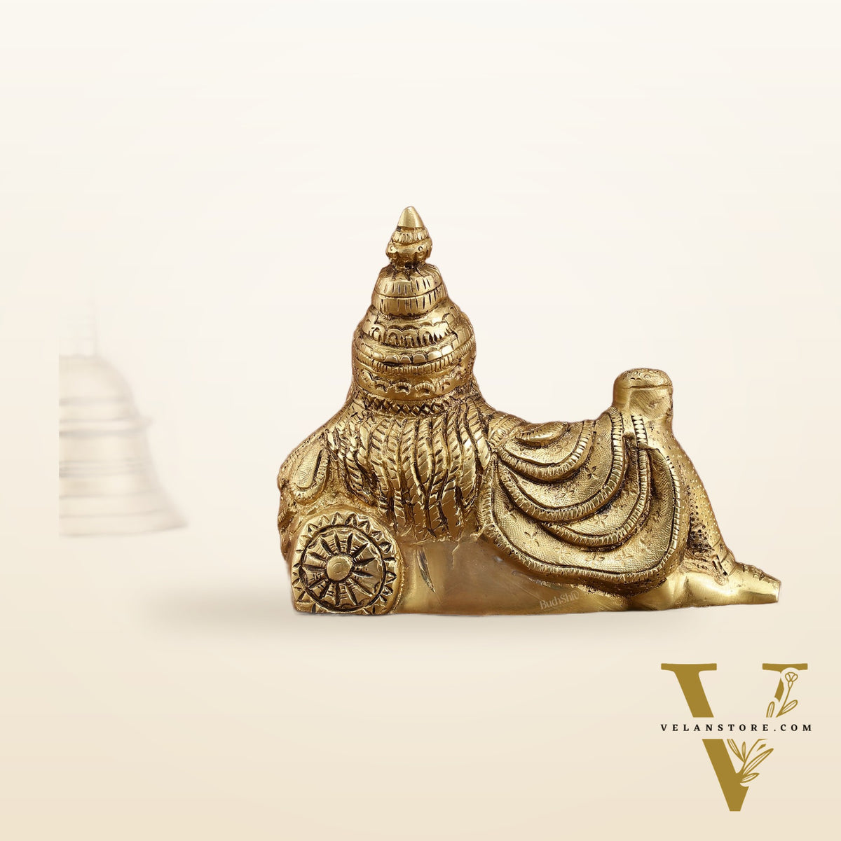 Brass Resting Kuber Idol 6 inch