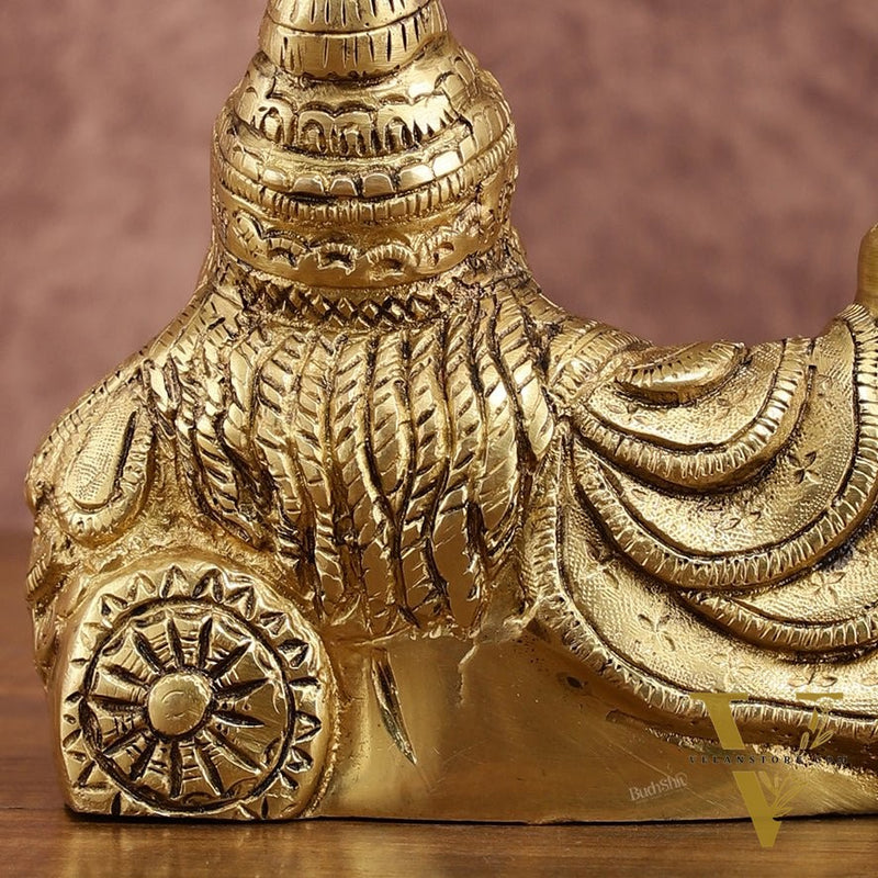 Brass Resting Kuber Idol 6 inch