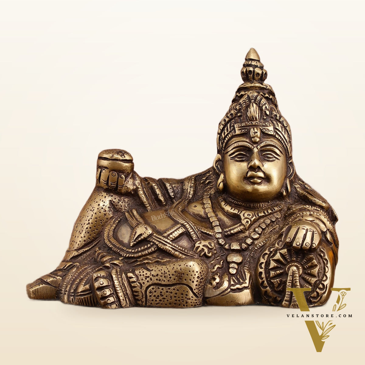 Brass Resting Kuber Idol 6 inch vintage tone