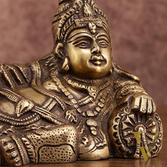 Brass Resting Kuber Idol 6 inch vintage tone
